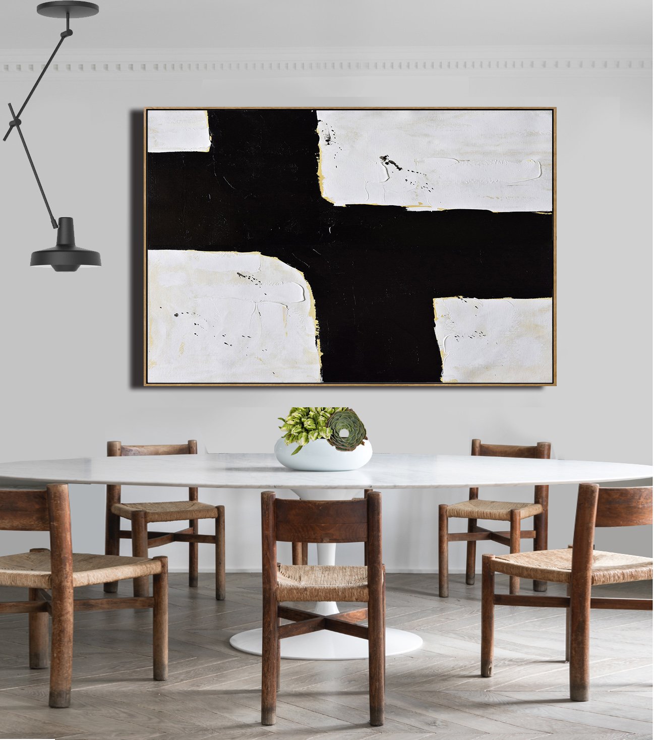 Horizontal Palette Knife Minimalist Art #C32Z